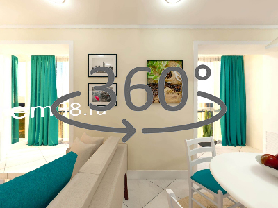 Панорама гостиной 360º